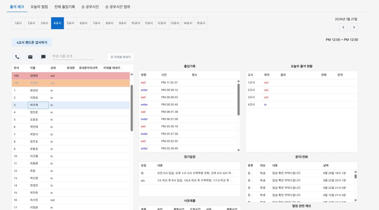 원장 프로그램 기록